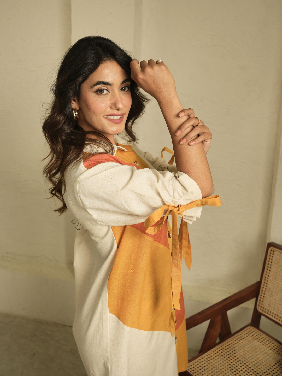 Tri-Chromatic Threads Shirt Dress