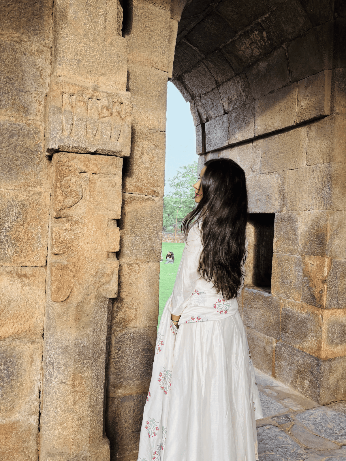 Chanderi Anarkali with Block Print Dupatta